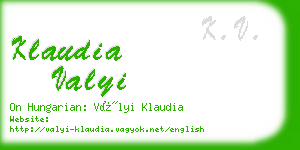 klaudia valyi business card